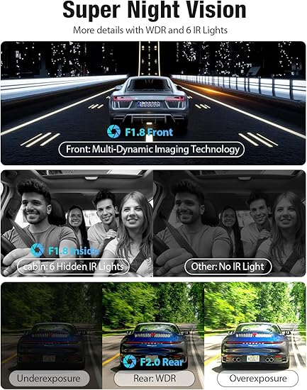 OMBAR Dash Cam 3-Channel – 4K Ultra HD (Open Box)