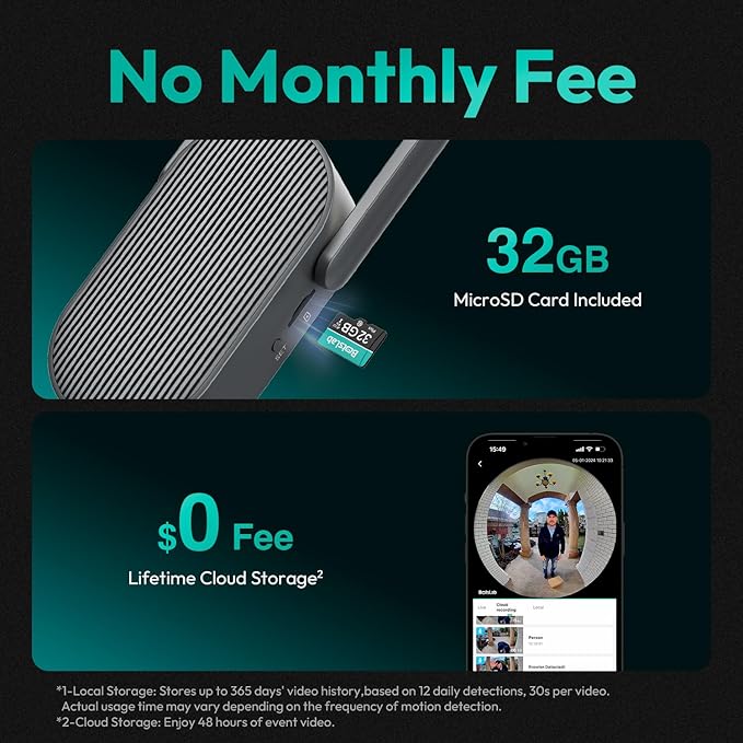 BOTSLAB 5MP Wireless Outdoor Doorbell Camera – 180° Head-to-Pedestrian