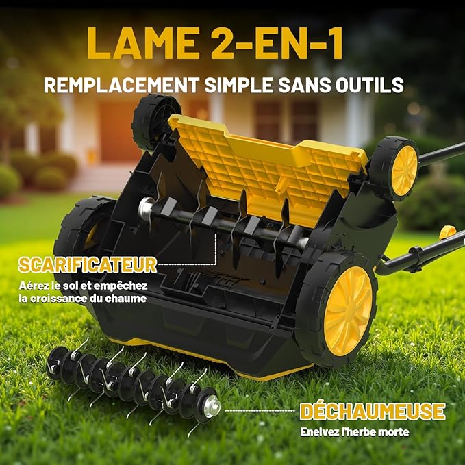 ZEGJAW ZJ-WR5011 – Scarificateur et Démousseur Électrique pour Pelouse (Boite ouverte)
