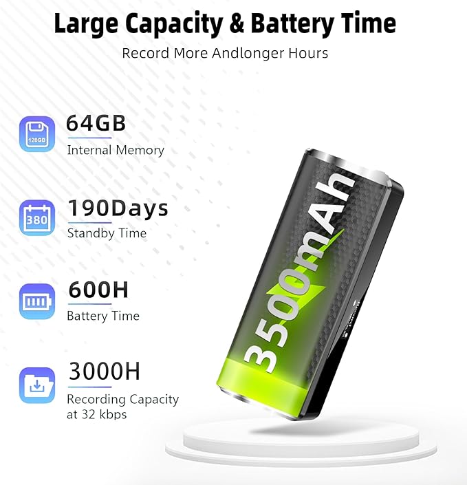 Z8Pro Mini Digital Voice Recorder – Rechargeable – Long Battery Life