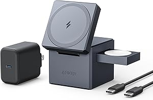Anker MagGo Station de Charge Sans Fil 3-en-1 avec Qi2 (boite ouverte jamais utilisé)