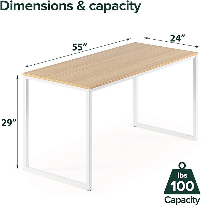 Bureau Rectangulaire Zinus Jennifer - Collection Modern Studio, Blanc