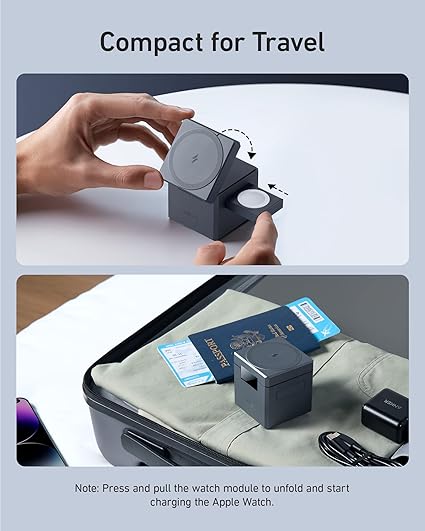 Anker MagGo Station de Charge Sans Fil 3-en-1 avec Qi2 (boite ouverte jamais utilisé)