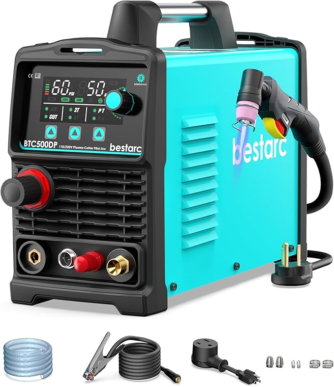 Bestarc BTC500DP 9GEN – 50A 110/220V Plasma Cutter – Pilot Arc HF Technology (Open Box)