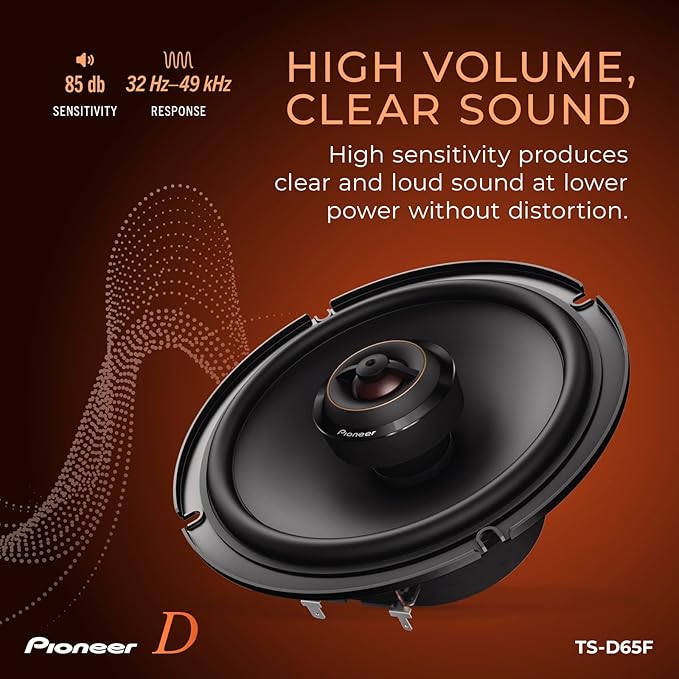 Pioneer D Series TS-D65F – 6.5" 2-way coaxial speakers (270W)