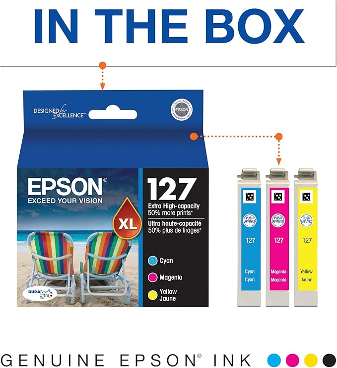 Epson T127520-S DuraBrite 127 - Cartouche Ultra à Très Haute Capacité - Multicolore