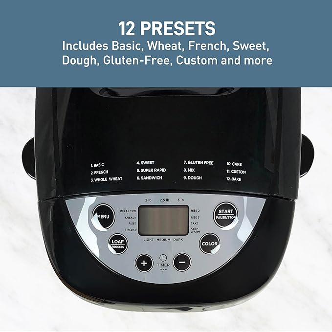 West Bend Hi-Rise Bread Maker – 3 lb (1.36 kg), 12 Programs, Crust Setting (Open Box)