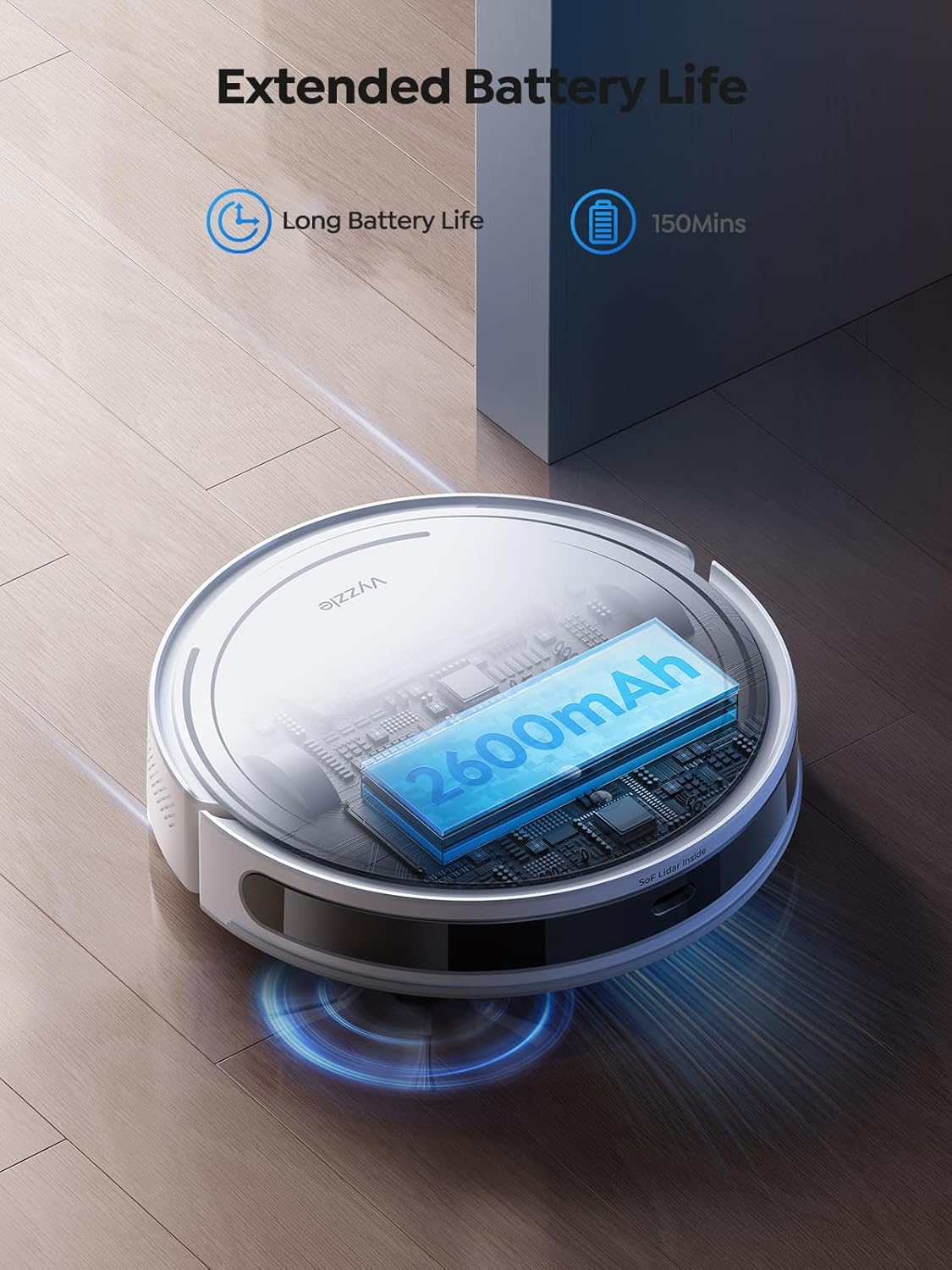 Vyzzle D10 – Smart and Compact Robot Vacuum Cleaner (Open Box)