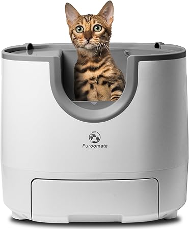 Furomate Self-Cleaning Cat Litter Box - Automatic Litter Box with Odor Control, Quiet Operation, Ideal for Multiple Cats (Open Box)