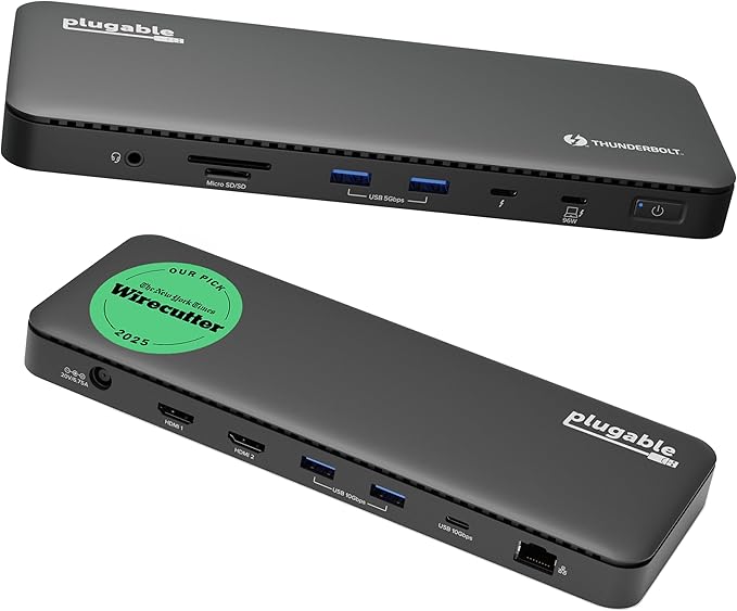 Plugable Thunderbolt 4 Dock – 100W Charging – Single 8K or Dual HDMI 4K