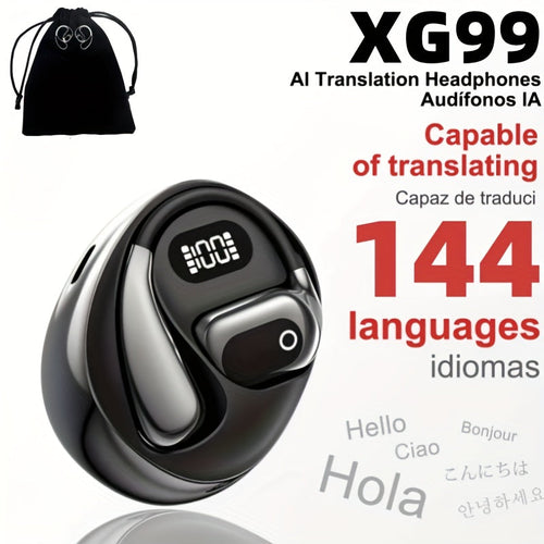 Écouteurs traducteurs IA 144 langues, traduction en 0,3 s, autonomie 40 h