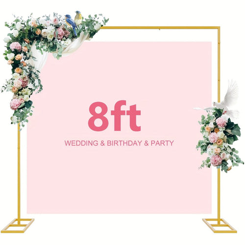 6.5 ft Gold Square Metal Arch for Balloons and Backdrops