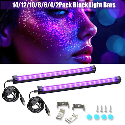 Ensemble de barres lumineuses UV DEL USB avec interrupteur et quincaillerie, 2 à 14
