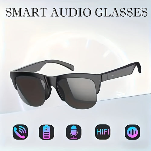Bluetooth Smart Audio Glasses with Open-Ear Speakers and Mic