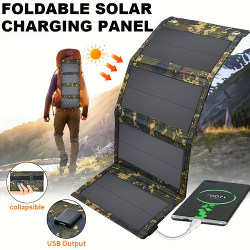 Portable Folding Solar Panel Charger with USB Port, 20% Monocrystalline Efficiency