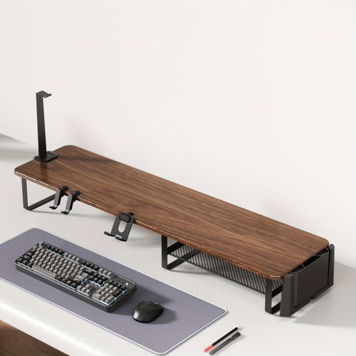 Rehausseur de moniteur organisateur avec support à casque, téléphone et manette