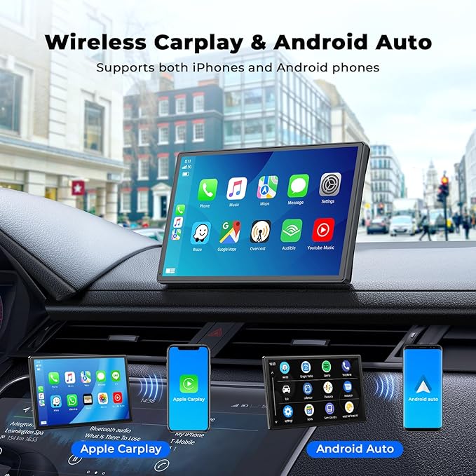 9-inch Smart Car Screen – Wireless CarPlay &amp; Android Auto (Open Box)