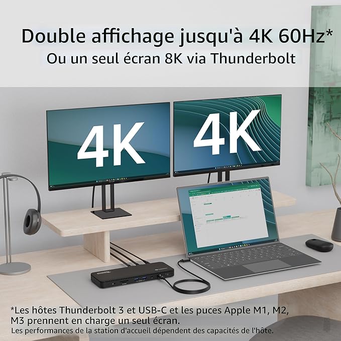 Plugable Thunderbolt 4 Dock – 100W Charging – Single 8K or Dual HDMI 4K