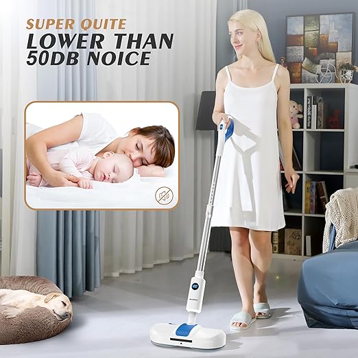 AlfaBot S1 Cordless Electric Broom – Rechargeable, Lightweight &amp; Quiet (Open Box)