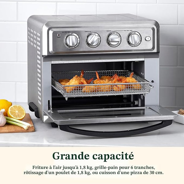 Cuisinart TOA-95C – Four grille-pain numérique avec AirFryer intégré, grande capacité, inox brossé (Boite ouverte comme neuf)