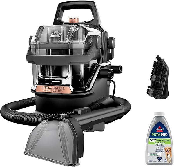BISSELL 3618C Little Green HydroSteam Pet – Nettoyeur portable multi-surfaces pour un nettoyage en profondeur (Boite ouverte jamais utilisé)