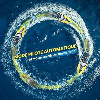 DEERC 2104 Challenger Remote Control Boat – 2.4GHz High Speed ​​Brushless RC Boat with Rechargeable Battery, Waterproof and Stable – For Kids and Adults – Open Box, Never Used