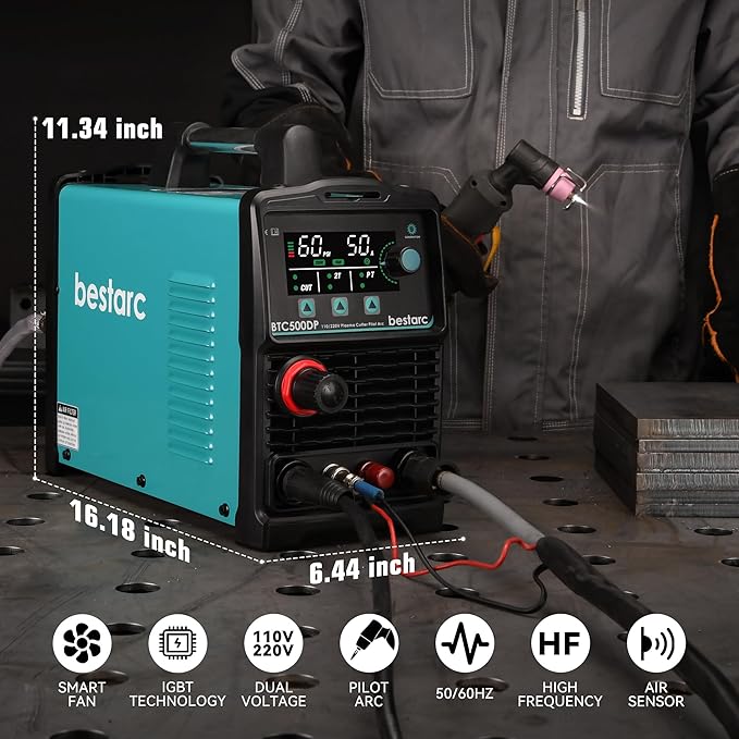 Bestarc BTC500DP 9GEN – 50A 110/220V Plasma Cutter – Pilot Arc HF Technology (Open Box)