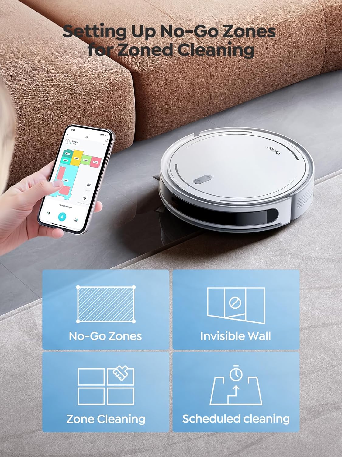 Vyzzle D10 – Smart and Compact Robot Vacuum Cleaner (Open Box)