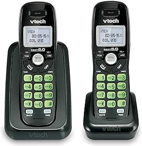 Système téléphonique sans fil VTech CS6224-21 DECT 6.0 avec 2 combinés et répondeur - Noir