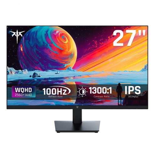 27-Inch QHD 2560x1440 IPS Monitor, 100Hz, Ultra-Thin Bezel, HDMI and DisplayPort