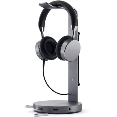 Satechi support de casque en aluminium — avec hub USB-A et prise 3,5 mm