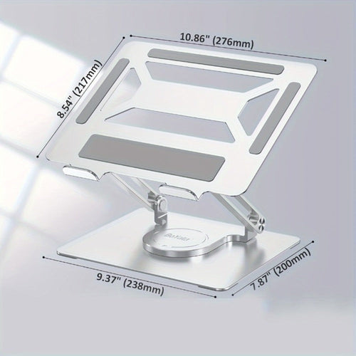 Foldable Adjustable Laptop Stand with 360° Rotating Base, 10-17 Inch