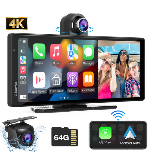 Carpuride W903 — écran CarPlay 9,3" avec dashcam 4K et caméra arrière