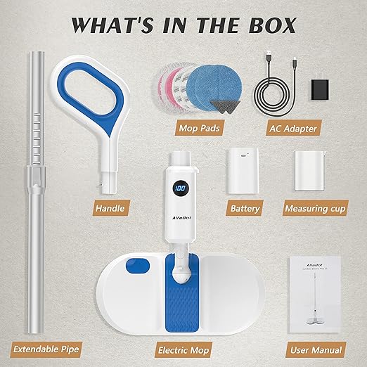 AlfaBot S1 Cordless Electric Broom – Rechargeable, Lightweight &amp; Quiet (Open Box)