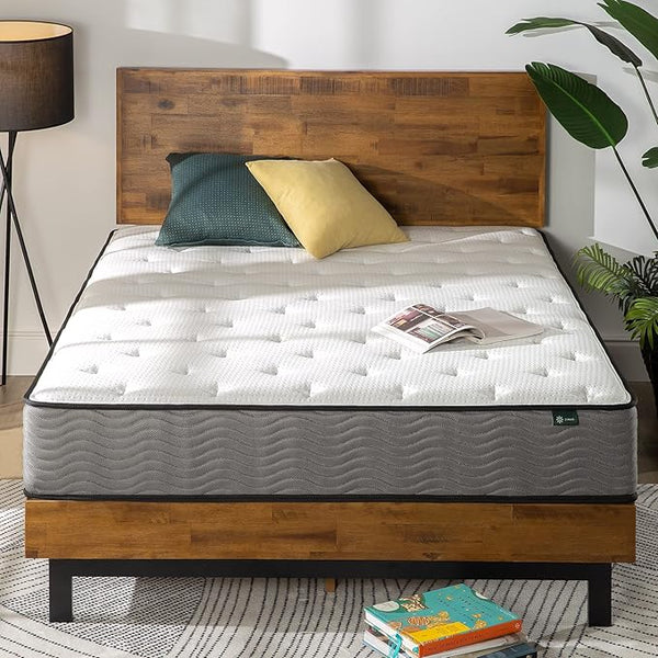 ZINUS 10" Support Plus – Matelas Hybride à Ressorts Ensachés & Mousse Confort | Taille Queen