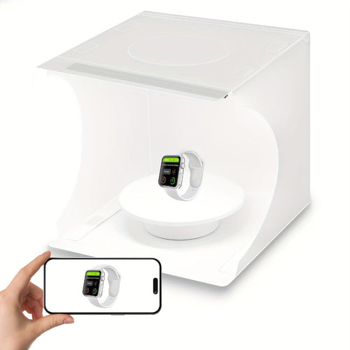 Foldable Photo Light Box with 360° Motorized Turntable and 6 Colour Backdrops