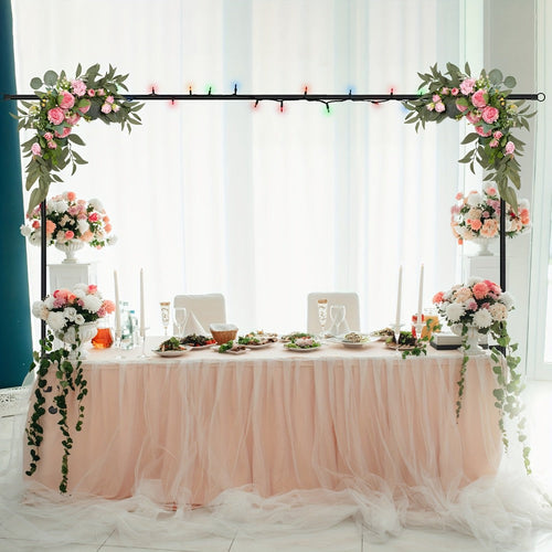 4 x 8 ft Metal Tabletop Arch Stand for Balloons and Photo Booths, Tool-Free