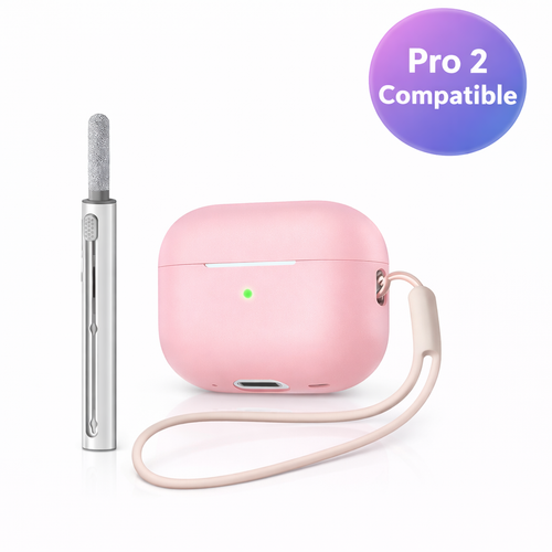Silicone Case with Lanyard and Cleaning Pen — for AirPods Pro 2 (A2700, A2968)
