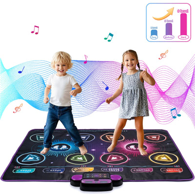Tapis de danse lumineux pour 2 joueurs 106 × 80 cm — 9 niveaux, mode duel