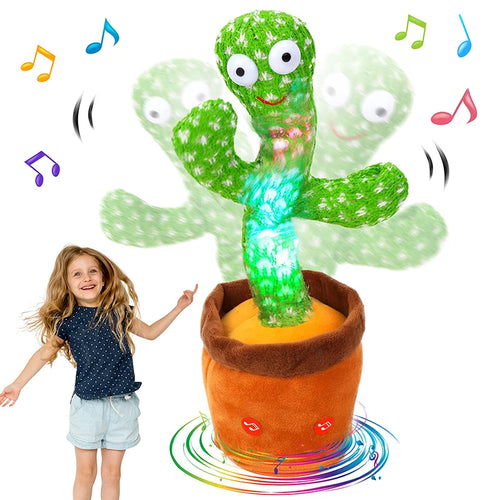 Talking Dancing Cactus That Repeats — 120 Songs, Light-Up and Rechargeable