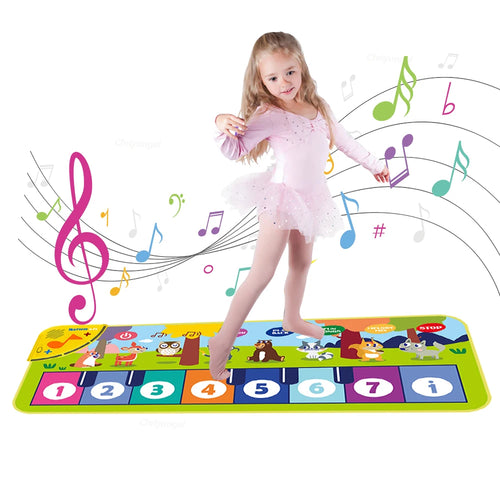 Musical Piano Mat for Kids 80 × 30 cm — Recording and Animal Sounds