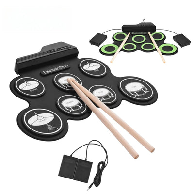 Miwayer Roll-Up Electronic Drum Kit — 7 Pads, 2 Pedals and Drumsticks