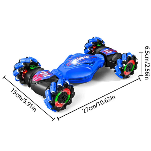Gesture-Controlled Stunt Car — Watch and Remote, Lights