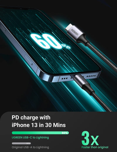 UGREEN câble USB-C vers Lightning certifié MFi (0,9 m)