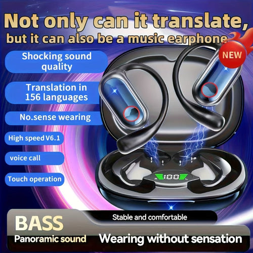 Écouteurs de traduction IA Bluetooth 6.1, 144 langues, notes de réunion