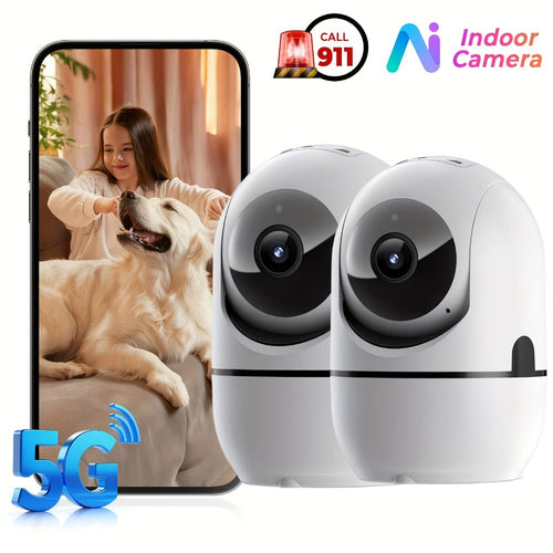 4MP Indoor Security Camera, Dual-Band WiFi, 360° Pan-Tilt, Color Night Vision