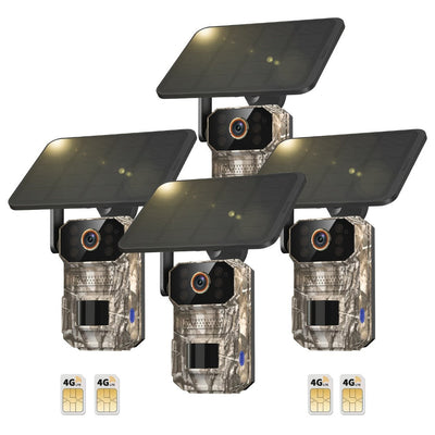 Solar Cellular Trail Camera 1920P, 4G LTE, No WiFi, PIR Motion Sensor