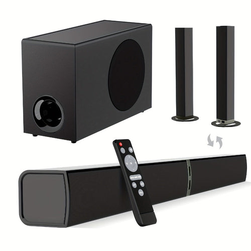 Barre de son 2.1 avec caisson de basses 120 W pour télé, Bluetooth 5.0, basses profondes