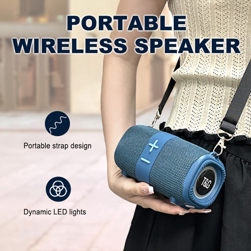 Haut-parleur Bluetooth compact TG667 avec bandoulière, USB, TF, radio FM, recharge USB-C