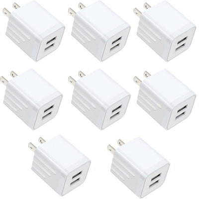 Dual-Port USB Wall Chargers 2.1A – Packs of 3 to 8